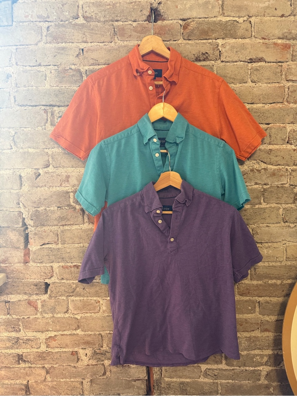 Eton Short-Sleeve Polo Trio in Orange, Teal & Purple